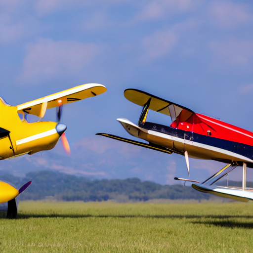 067_Two small planes sitting near each other on a run way..png